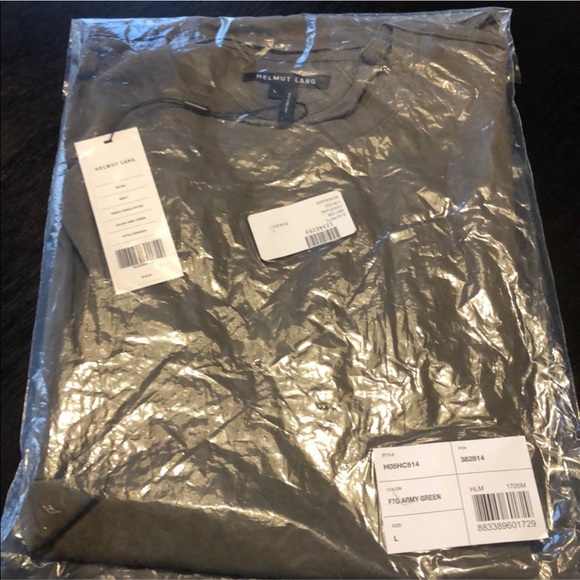 Helmut Lang Luxe Tee Army Green NWT - Picture 2 of 3
